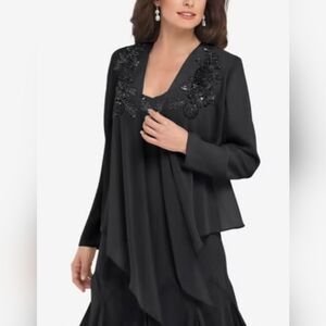 Roaman's Black Sheer Cardigan